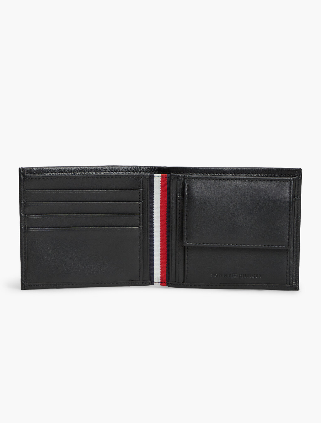 Corporate Leather Bifold Card And Coin Wallet, Black, hi-res