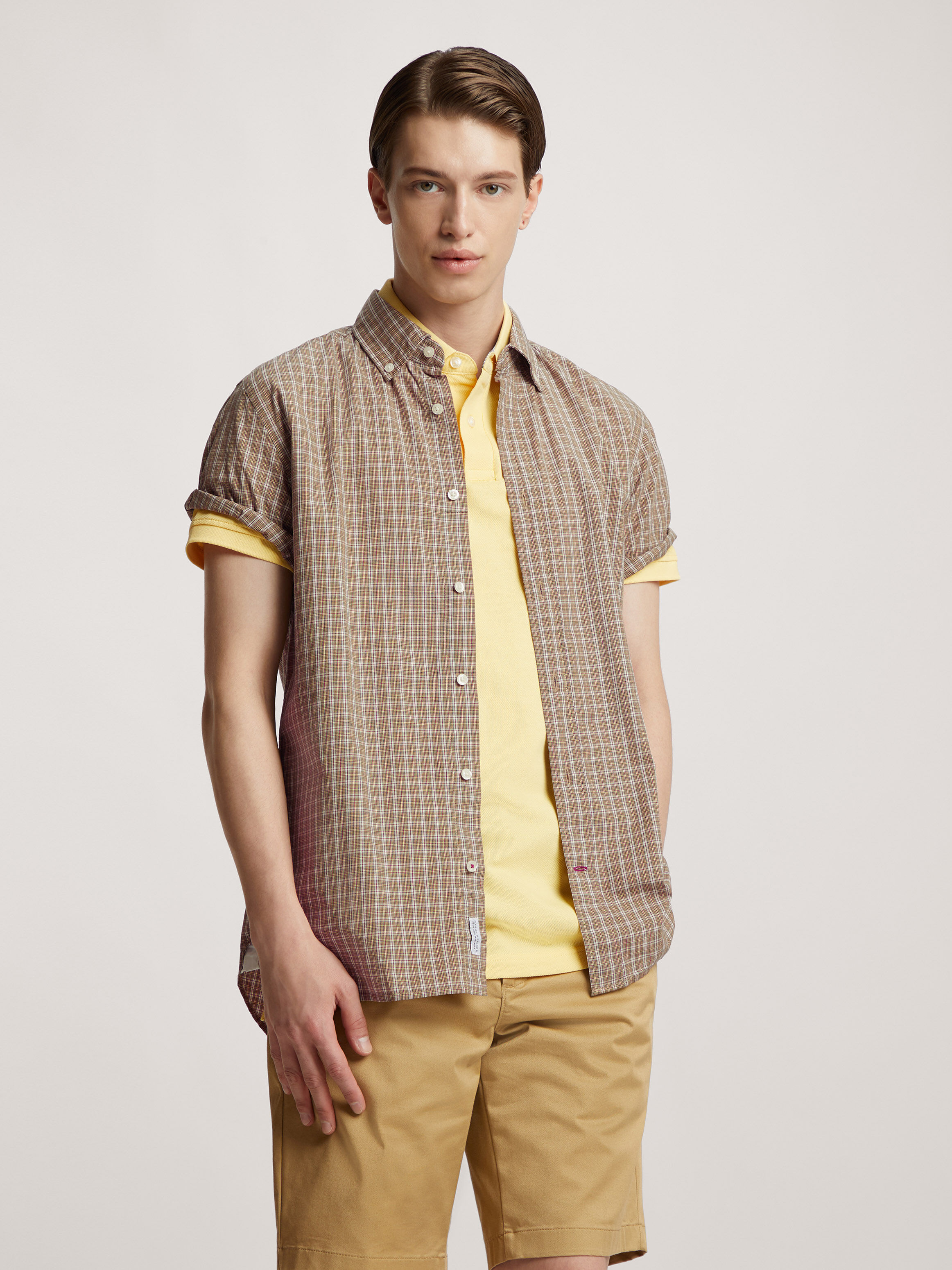 Checkered short sleeve button up on sale