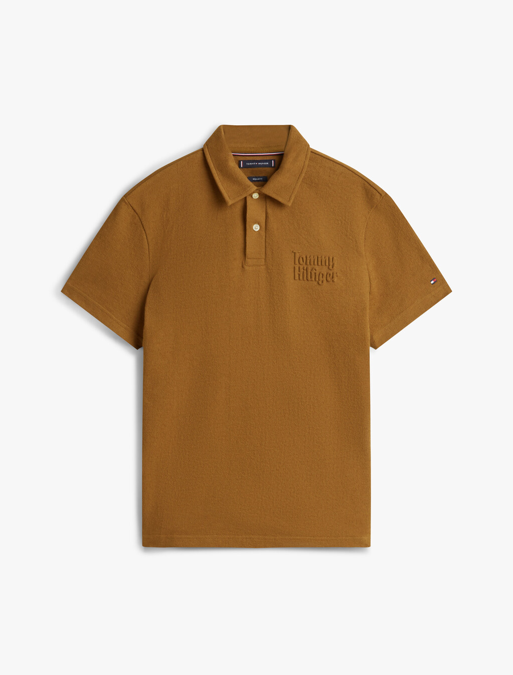 Reverse Terry Embossed Logo Polo, Highland Khaki, hi-res
