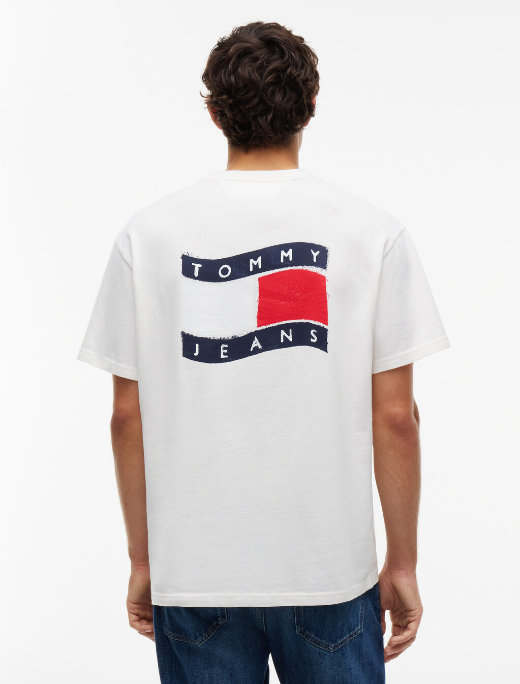 Wavy Flag Back Logo Relaxed T-Shirt, Off White, hi-res