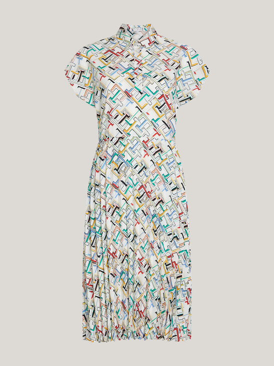 Monogram Pleated Polo Dress
