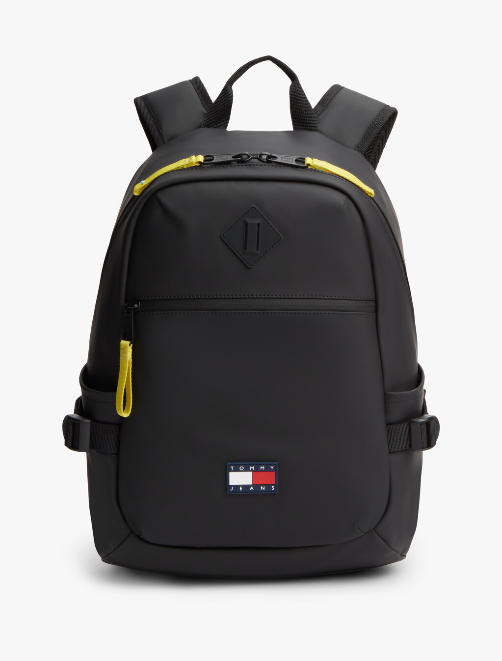 Rubberised Logo Double Zip Backpack, Black, hi-res