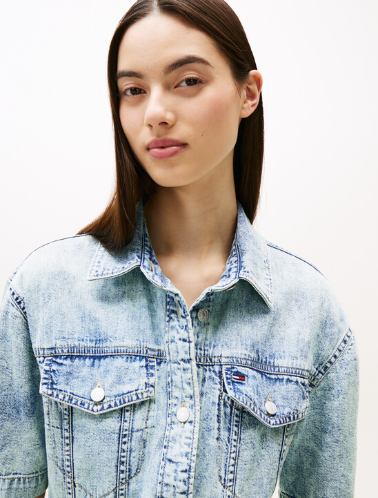 Belted Trucker Denim Dress