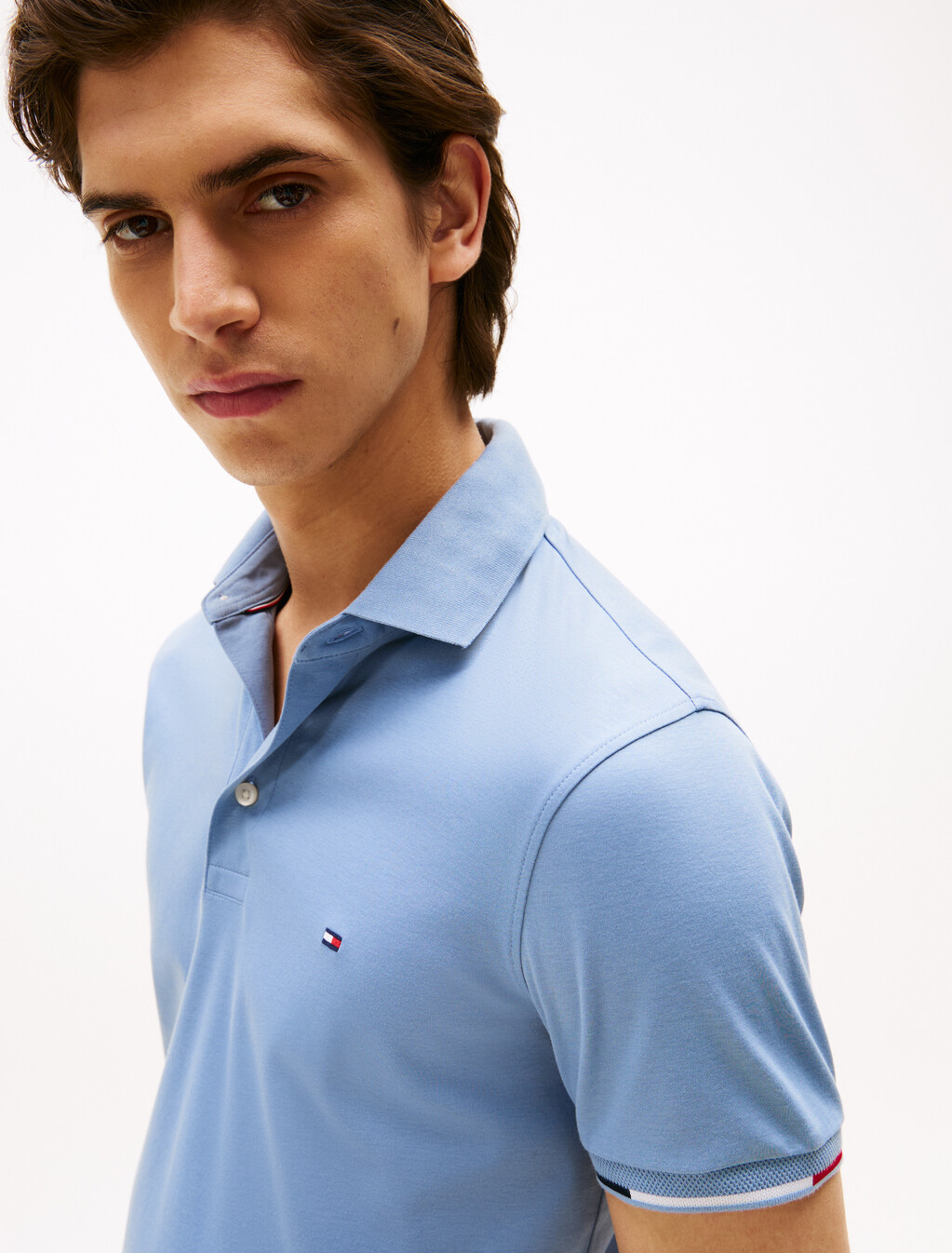 Slim Fit Signature Polo Shirt, Brisk Blue, hi-res