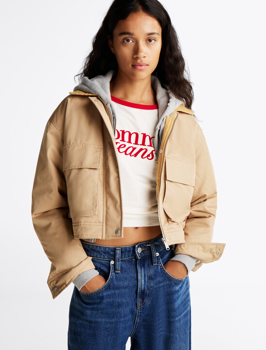 Corduroy Collar Twill Jacket