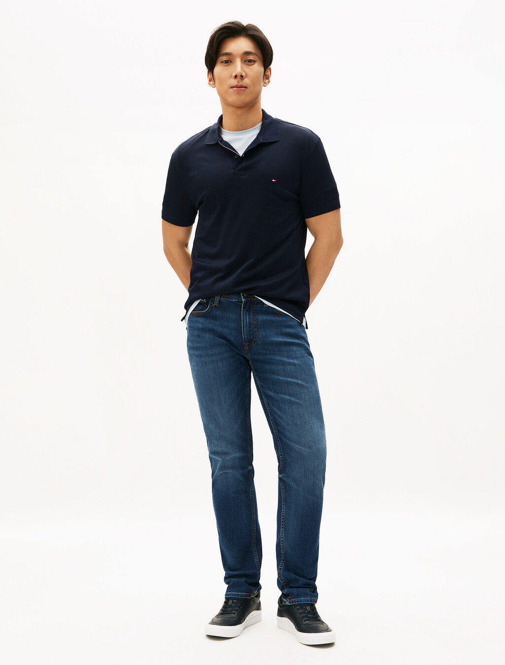 Texture Placket Polo Shirt, Desert Sky, hi-res