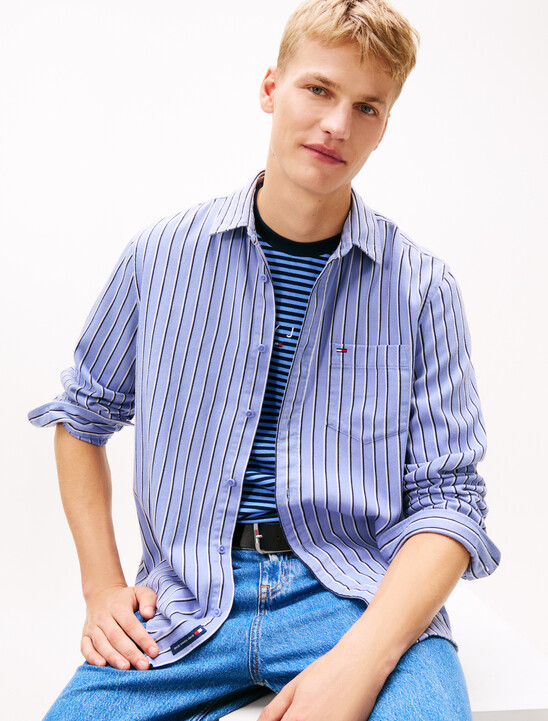 Relaxed Fit Stripe Twill Shirt