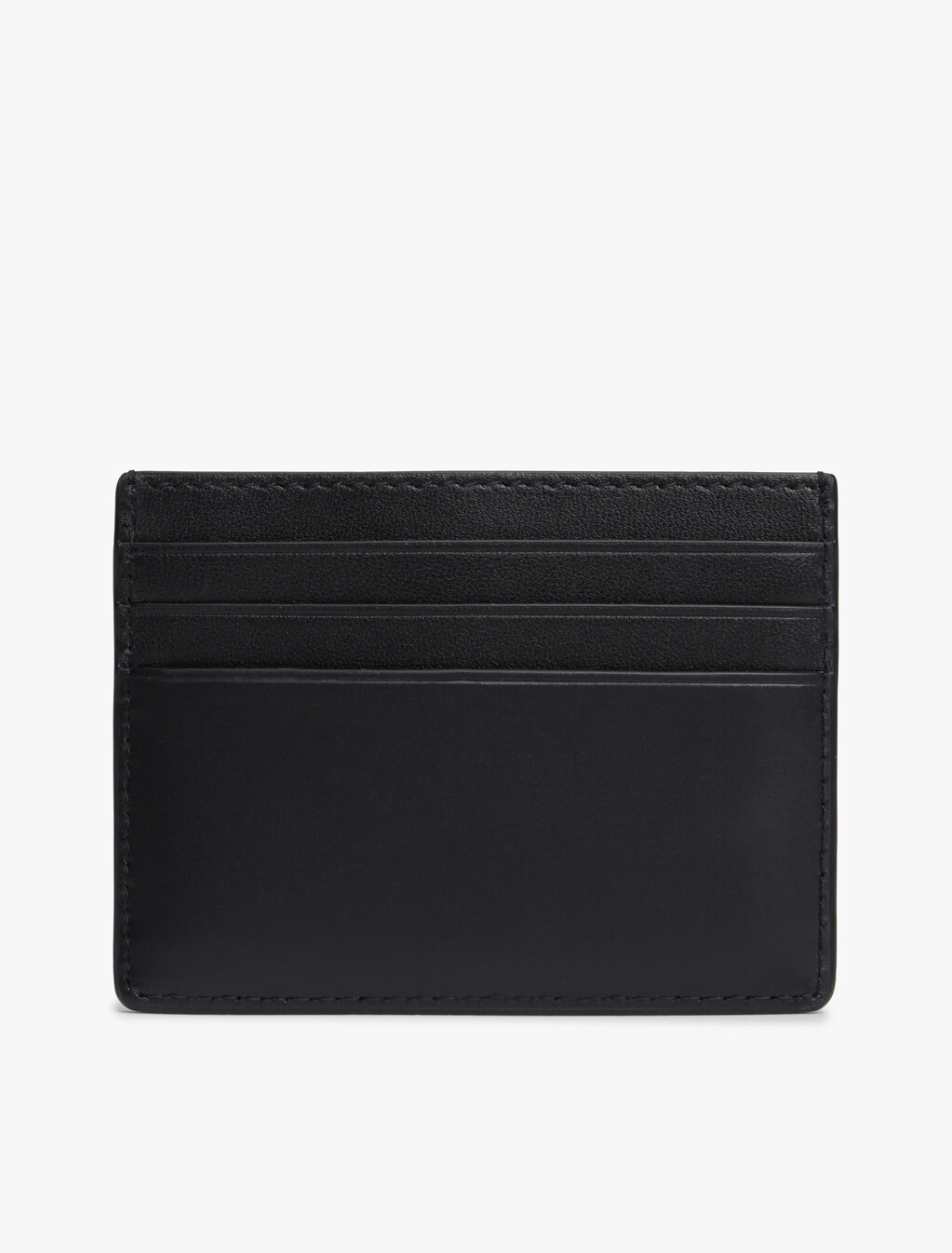 Embossed Flag Leather Credit Card Holder, Black, hi-res