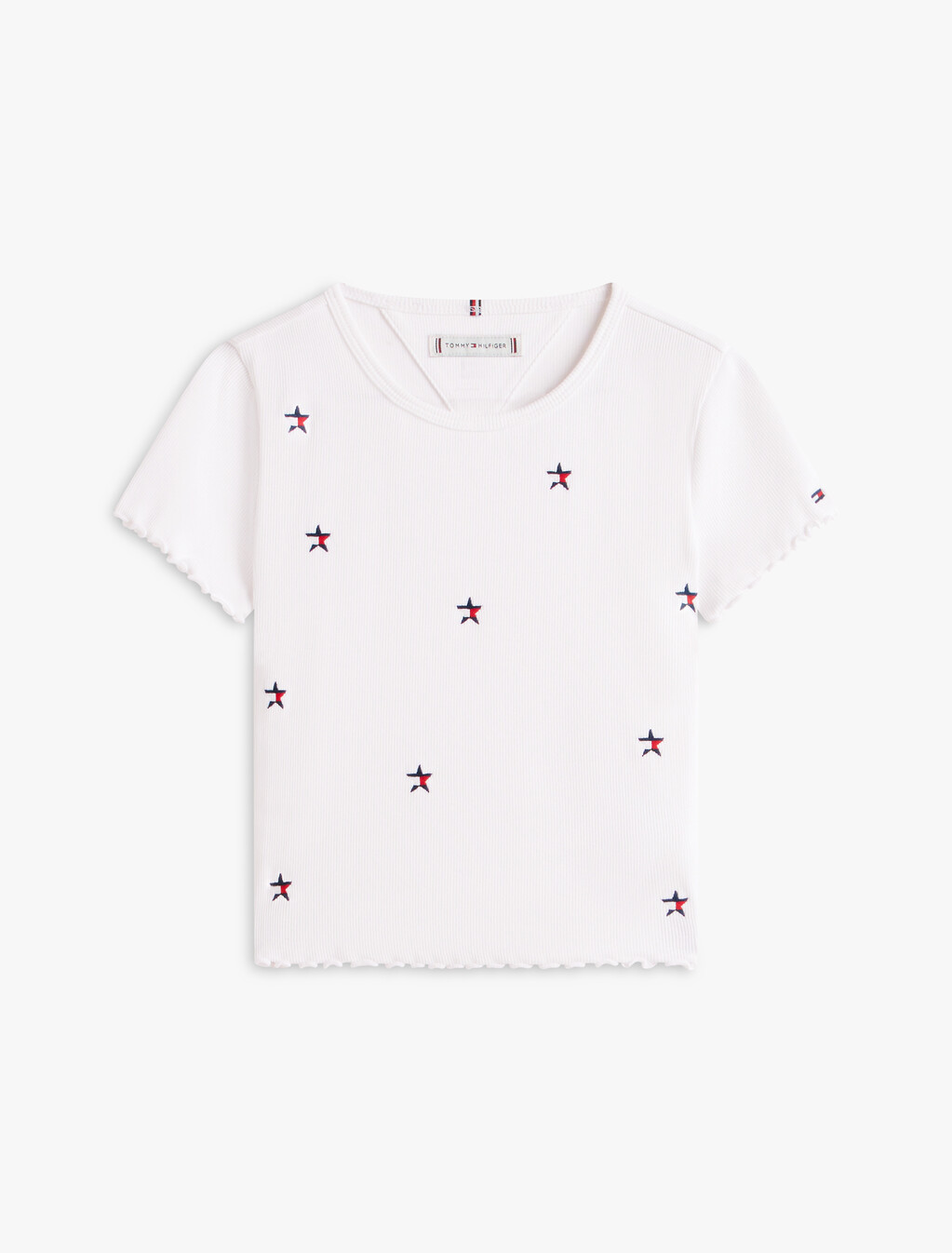 Star Flag Embroidery Extra Slim Top, White, hi-res