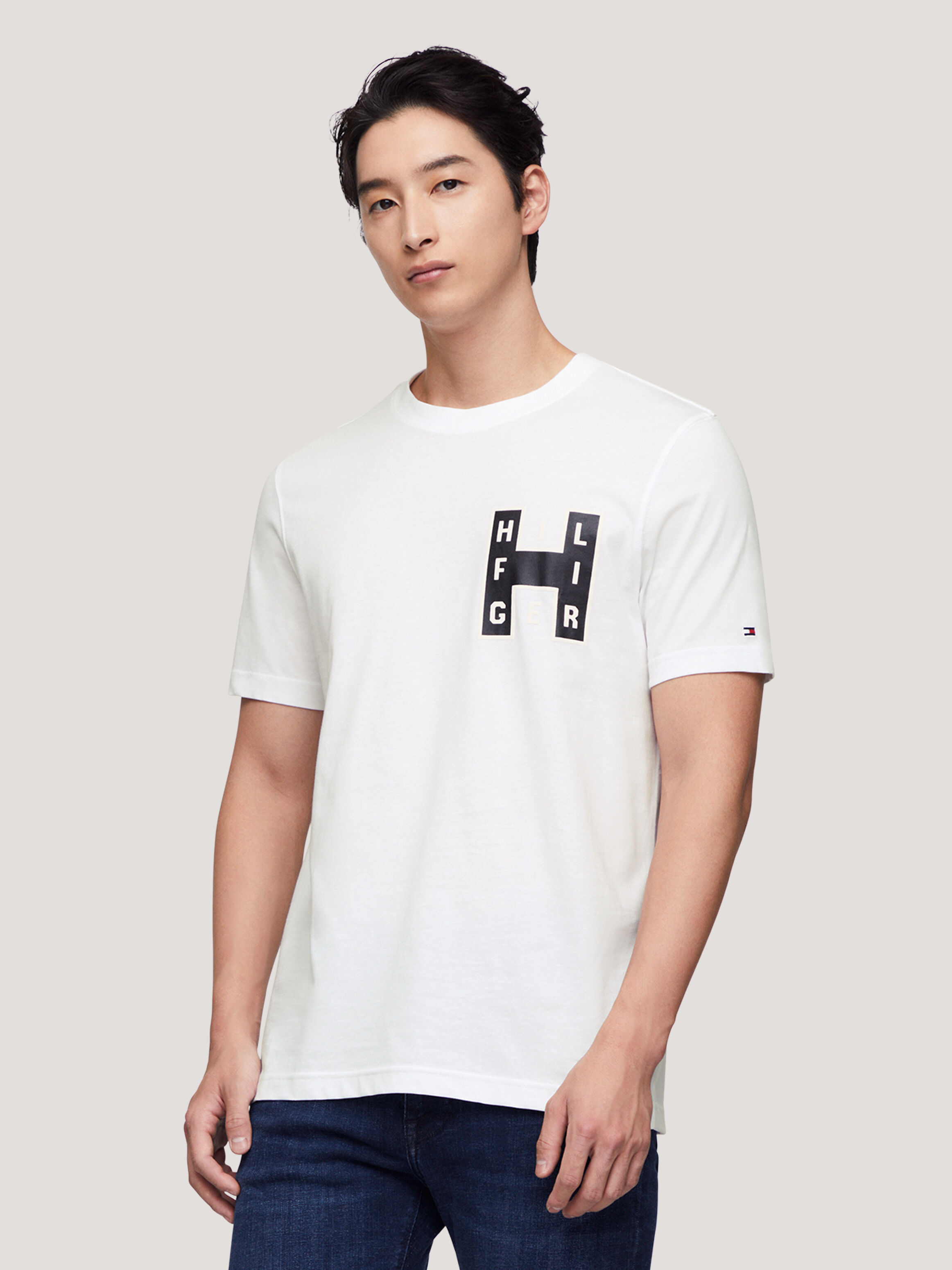 Tommy Hilfiger Varsity Logo T Shirt in White