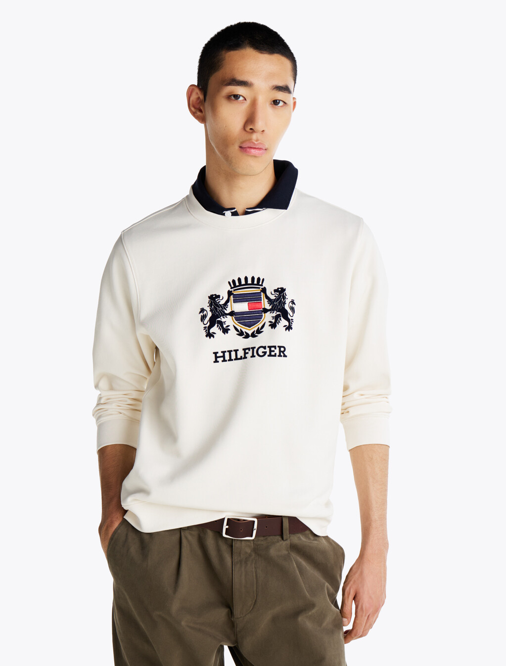 Logo Crew Neck Sweatshirt, Ivory Petal, hi-res