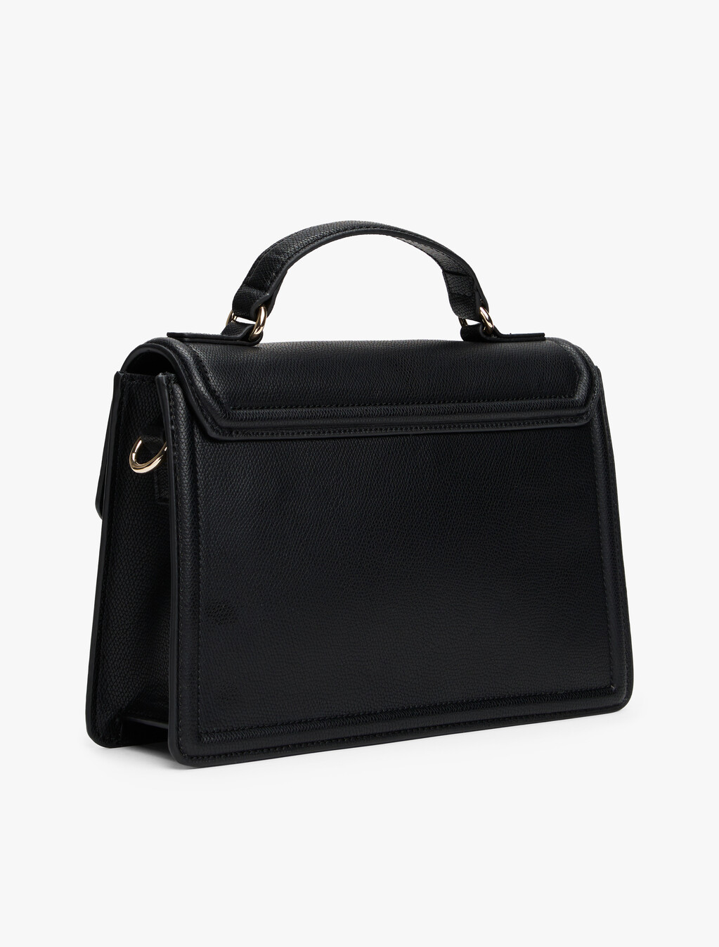 Turn Lock Crossbody Satchel, Black, hi-res