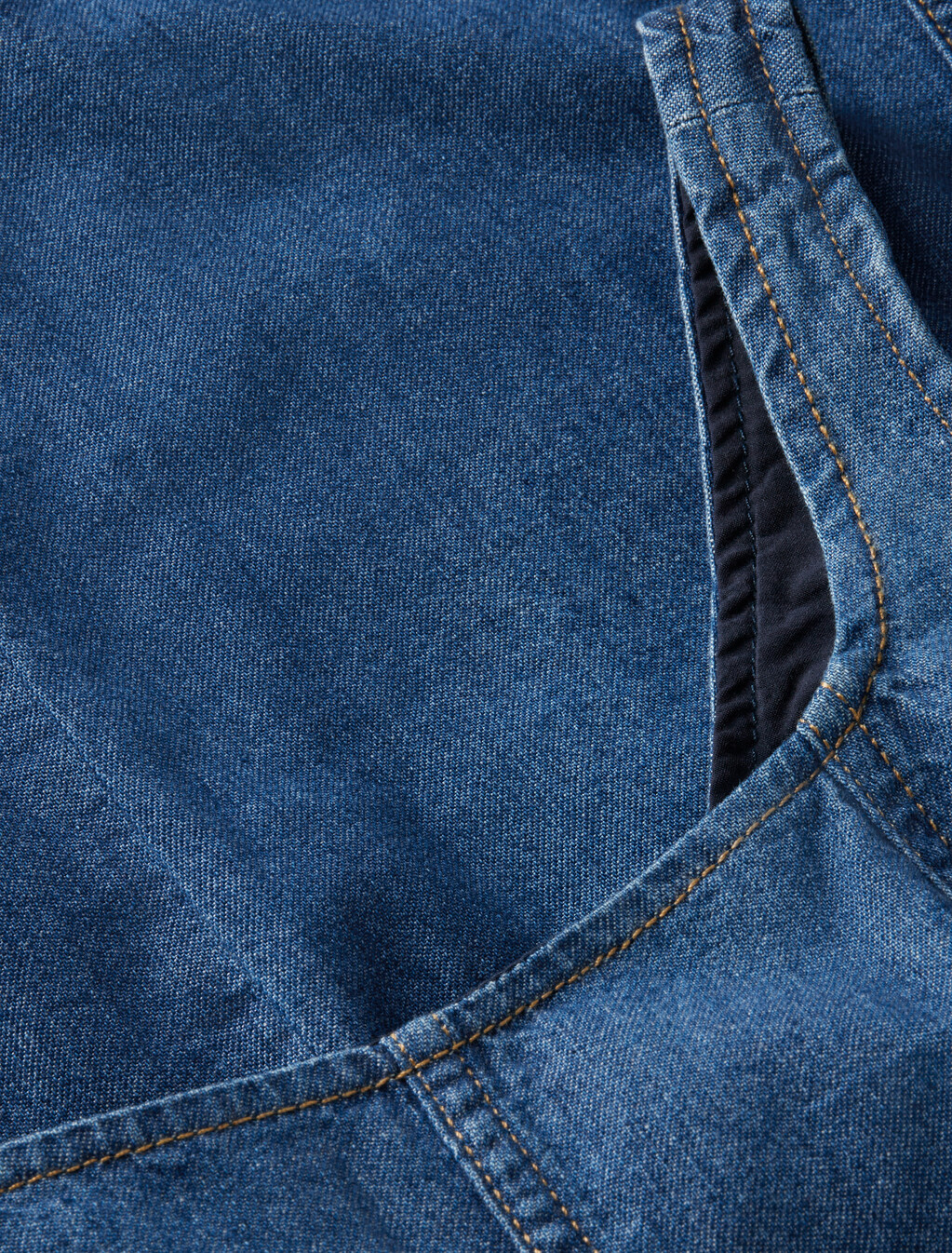 Belted Denim Fit And Flare Midi Dress, Tory Mid, hi-res