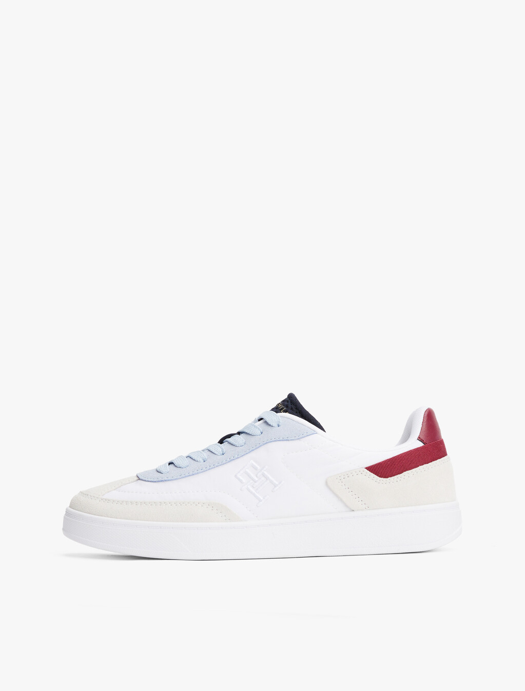 Heritage Suede Trainers, White/Breezy Blue, hi-res
