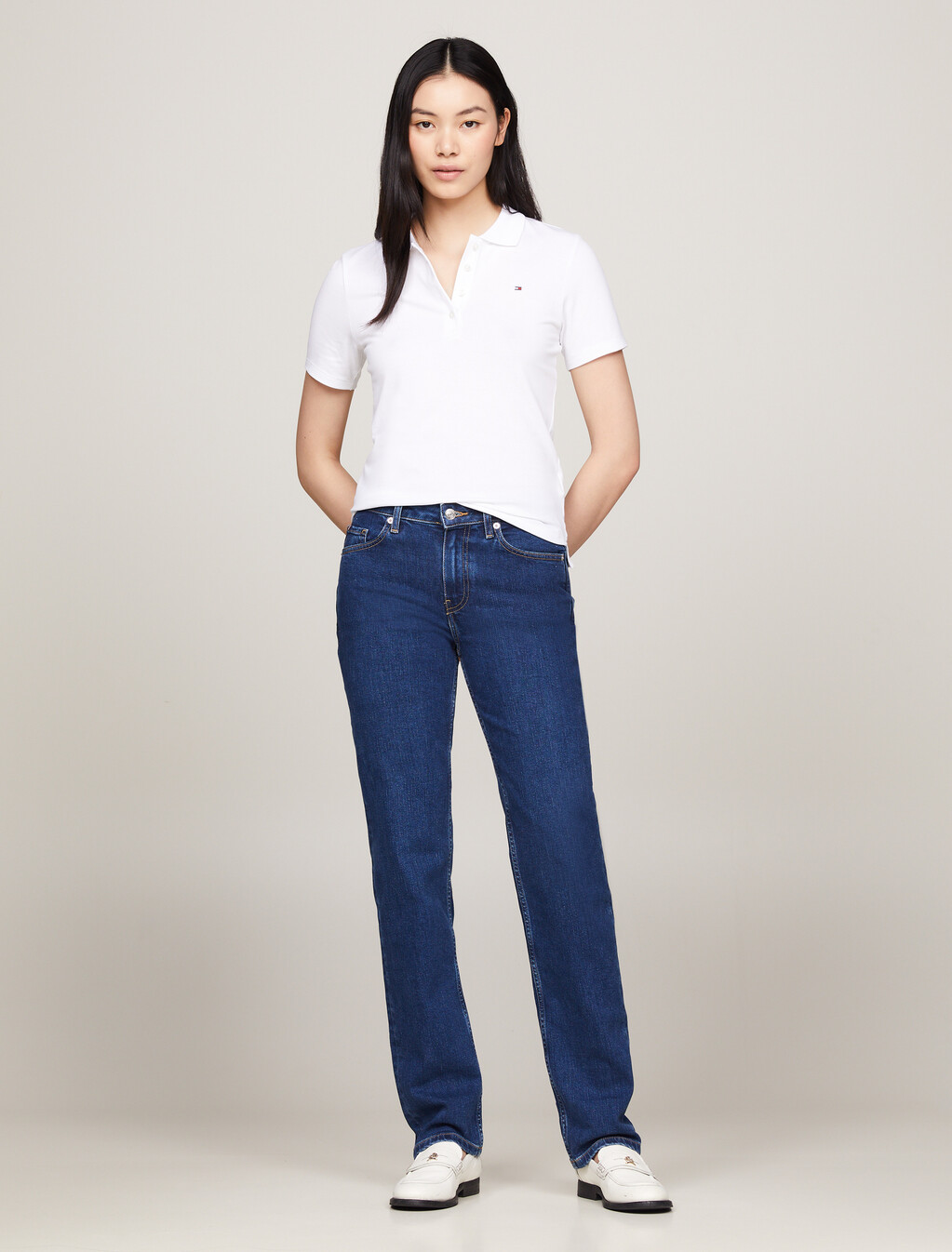 Essential Slim Fit Polo, Th Optic White, hi-res