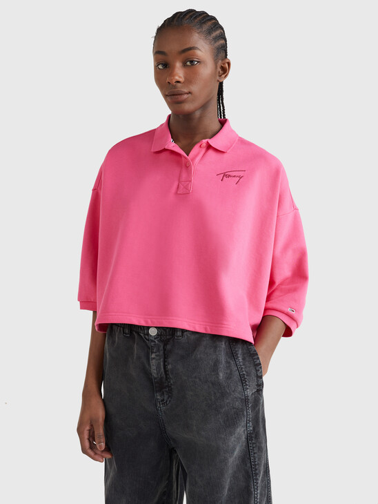 TOMMY JEANS SIGNATURE CROPPED POLO