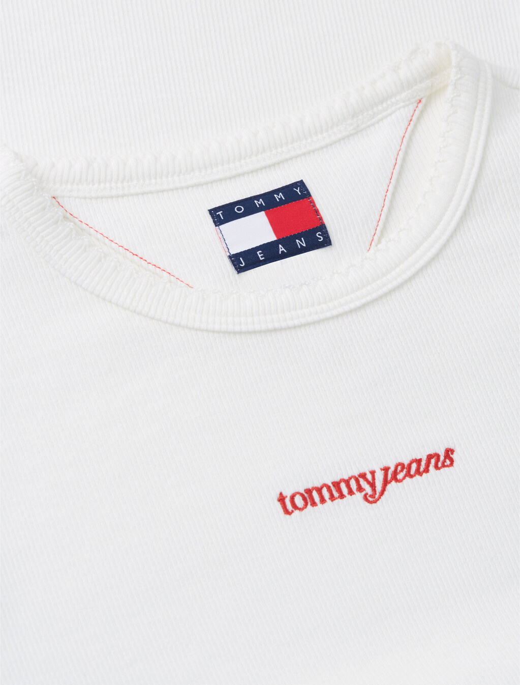 Logo Ribbed Slim T-Shirt, Ecru, hi-res