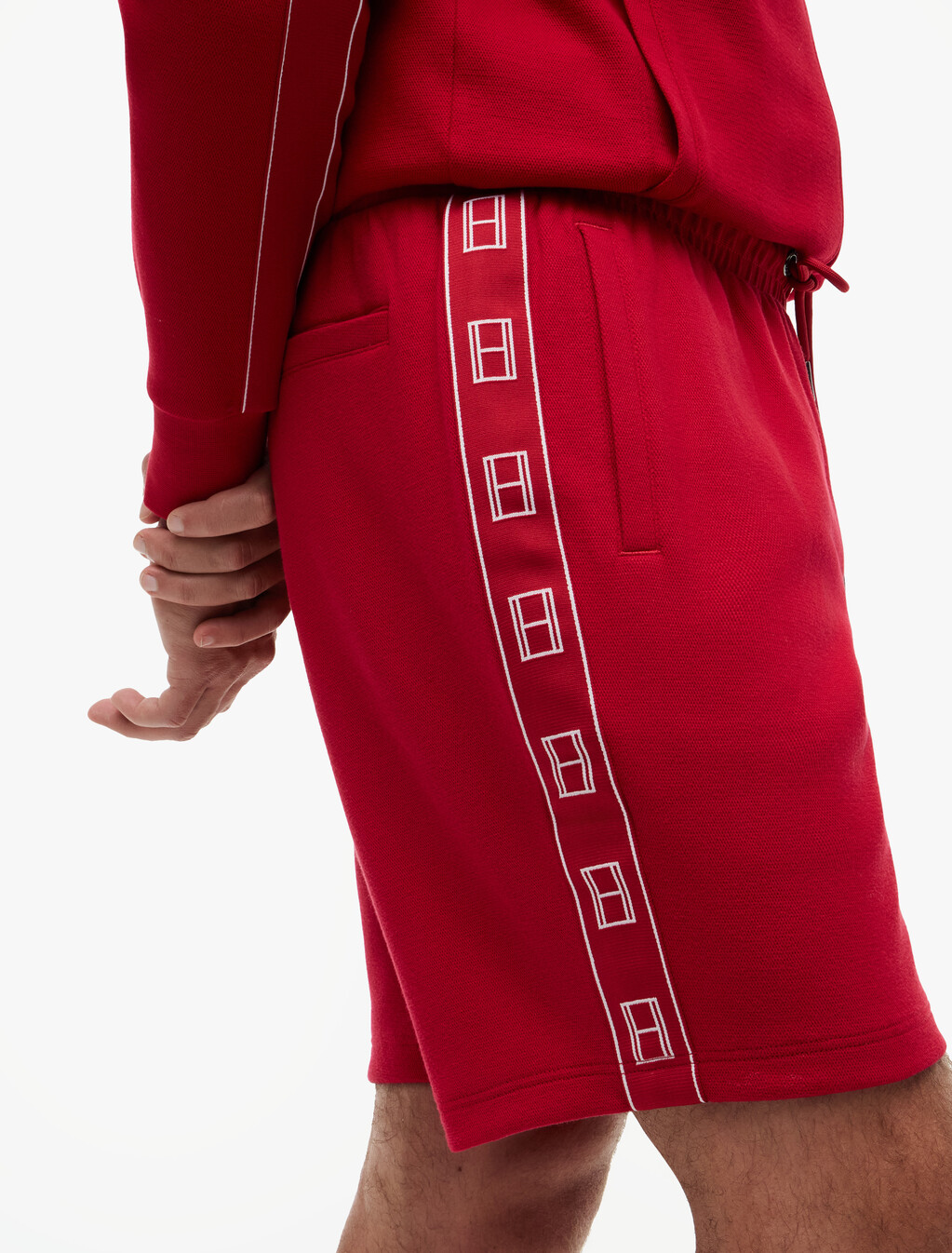 Pique Interlock Sweat Shorts, Medium Red, hi-res