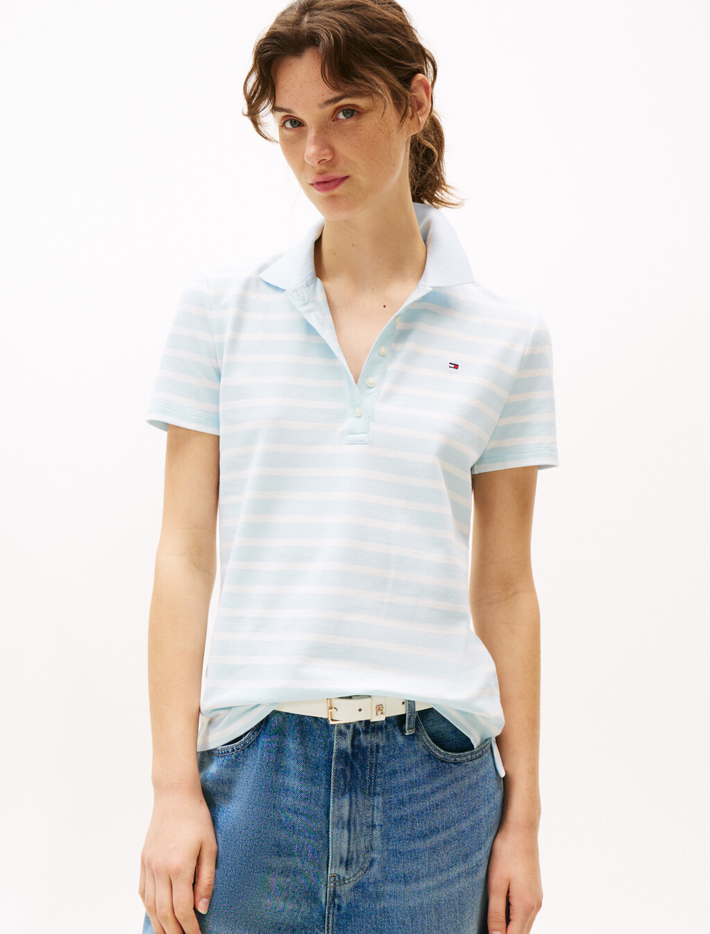 Stripe Short Sleeve Slim Polo, Keepsake Blue Multi, hi-res