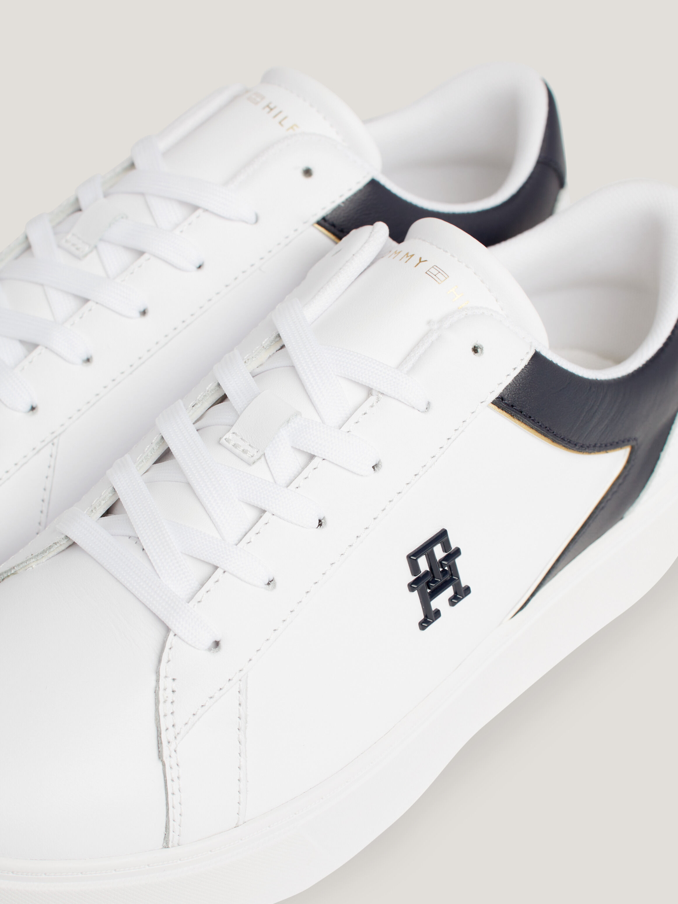 Leather Platform Court Trainers natural Tommy Hilfiger Singapore