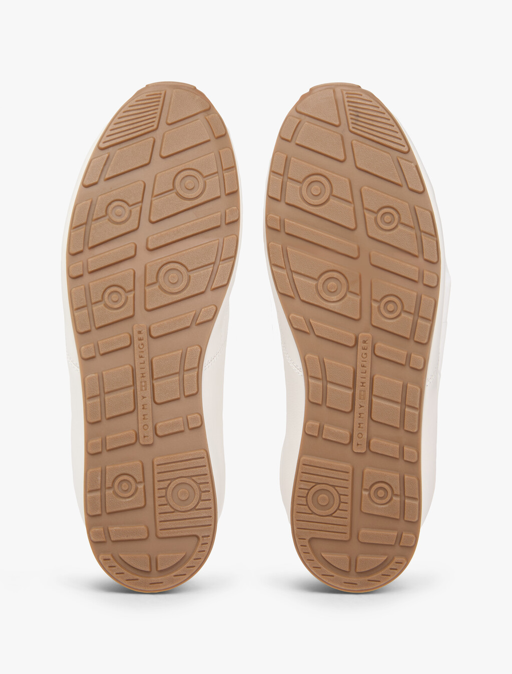 Low Profile Logo Leather Trainers, Ecru, hi-res