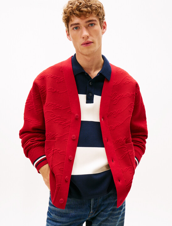 Jacquard V Neck Cardigan