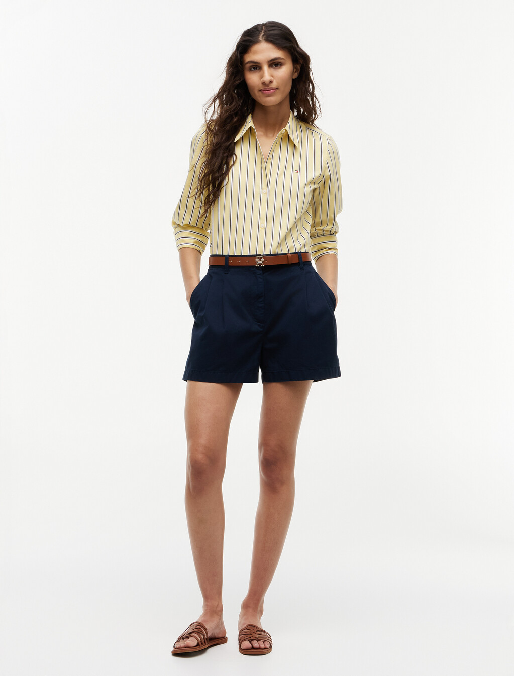 Regular Fit Flag Embroidery Poplin Shirt, Liquorice Stp Citronella, hi-res
