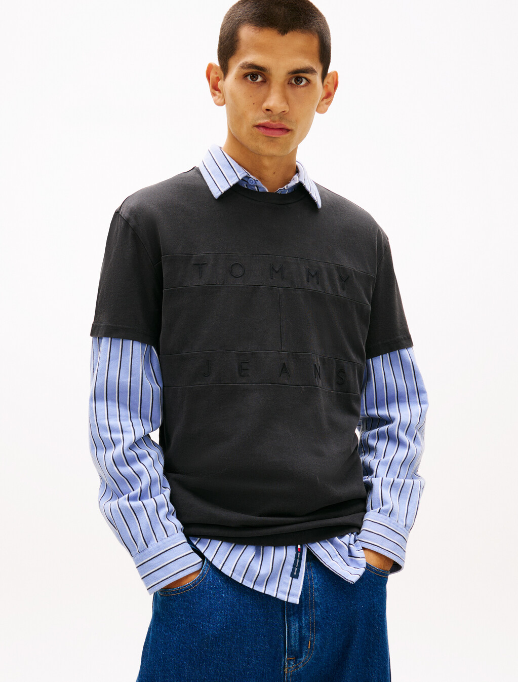 Tonal Logo Insert Regular T-Shirt, Black, hi-res