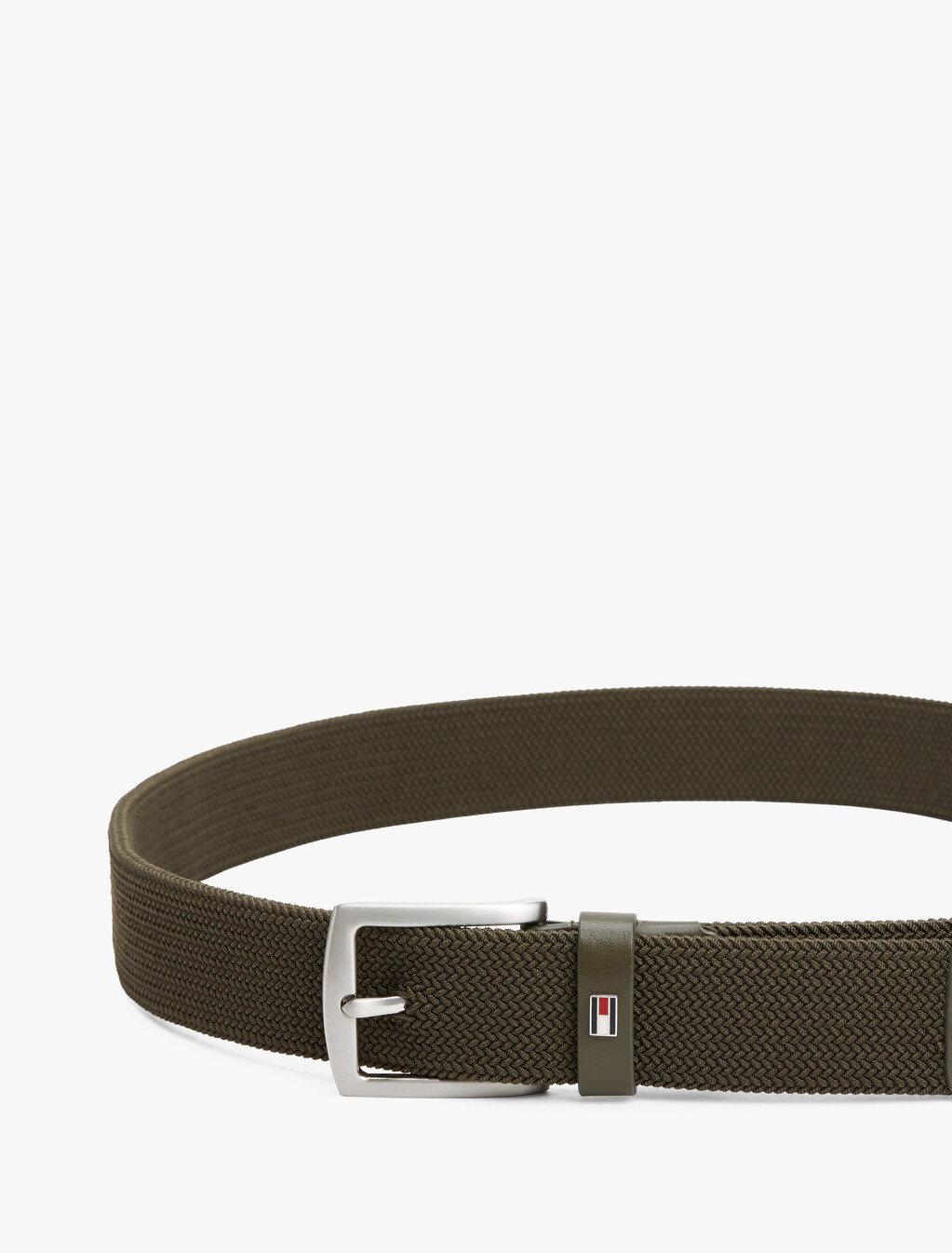 Square Buckle Textured Belt, Army Green, hi-res