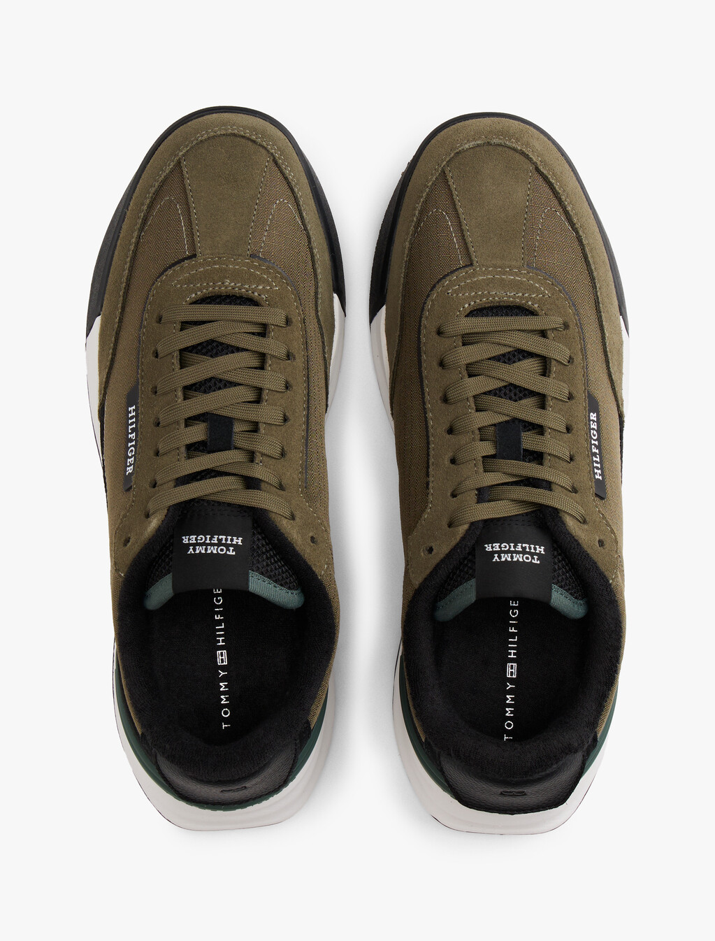 Retro Suede Mix Cleat Trainers, Army Green, hi-res