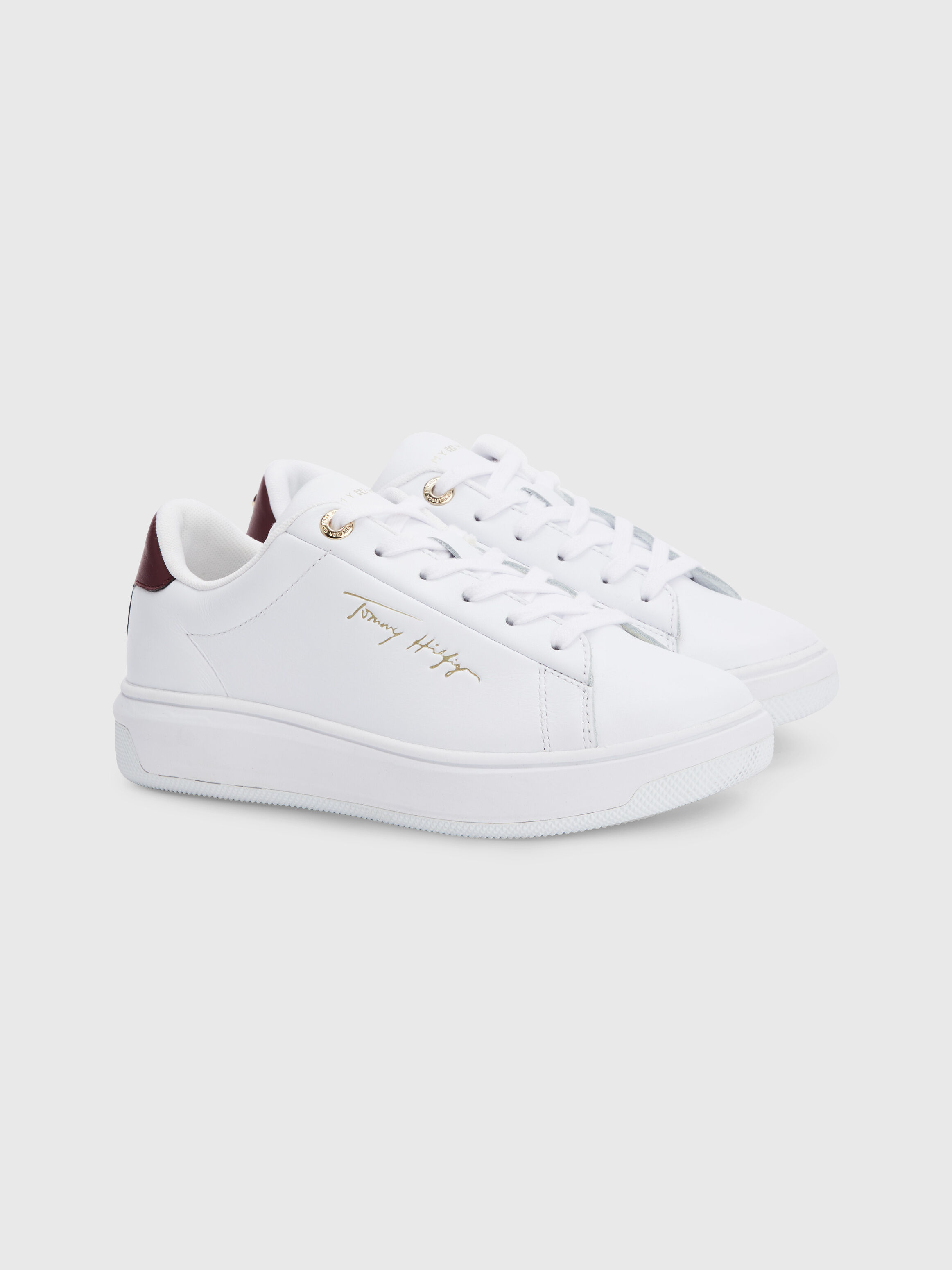 Tommy hilfiger women's white leather sneakers
