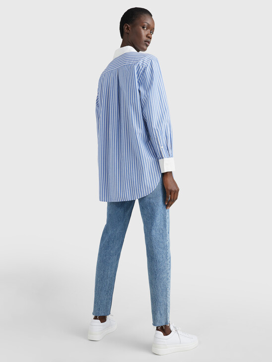 VERTICAL STRIPE OVERSIZED FIT SHIRT
