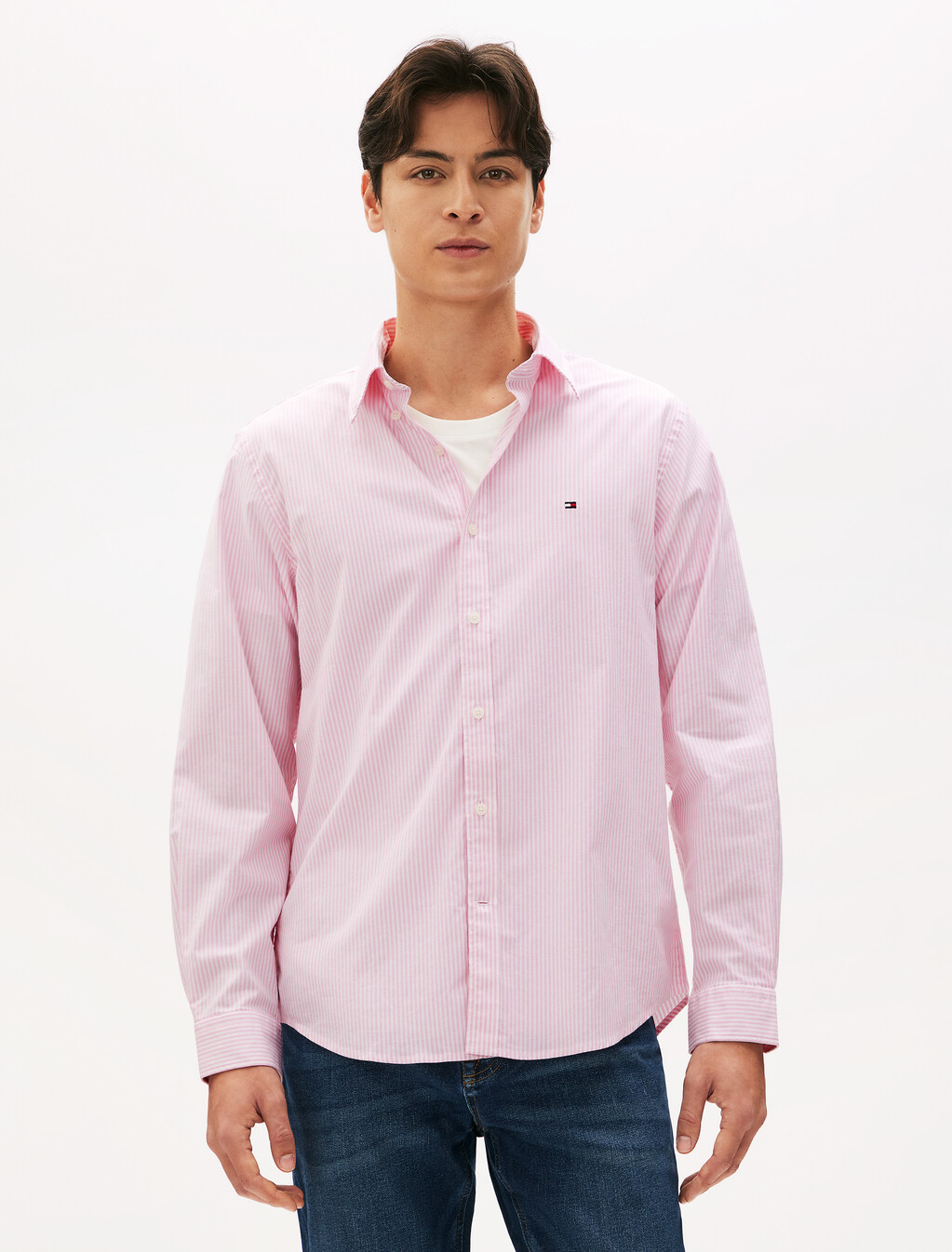 Oxford Stripe Long Sleeve Shirt, Rose Petal / Stripes, hi-res