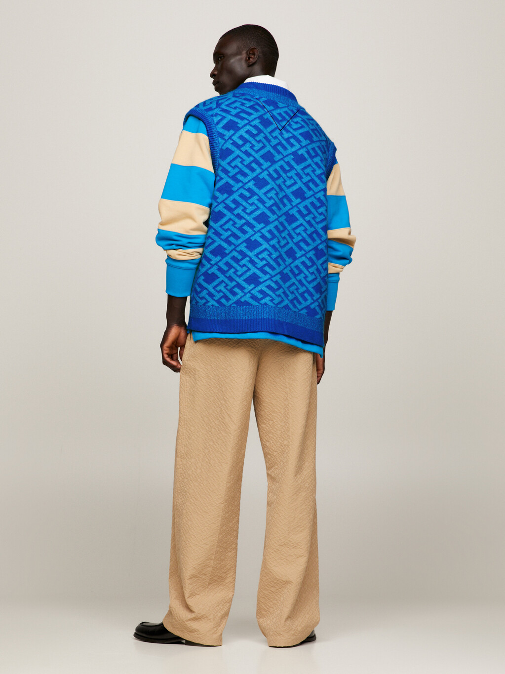 TH Monogram Boxy Sweater Vest, Cerulean Aqua, hi-res