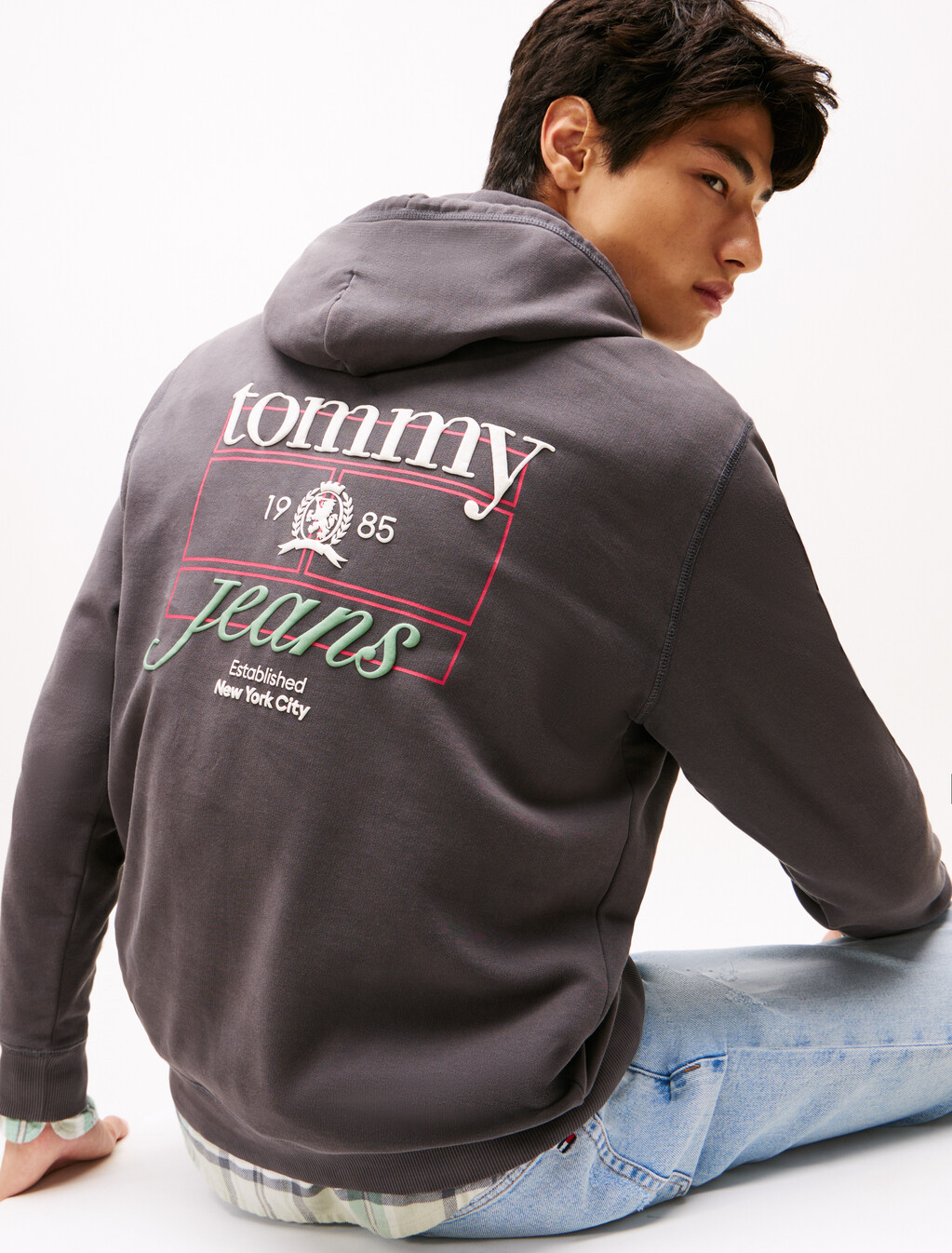 Heritage Crest Back Logo Hoody, Washed Black, hi-res