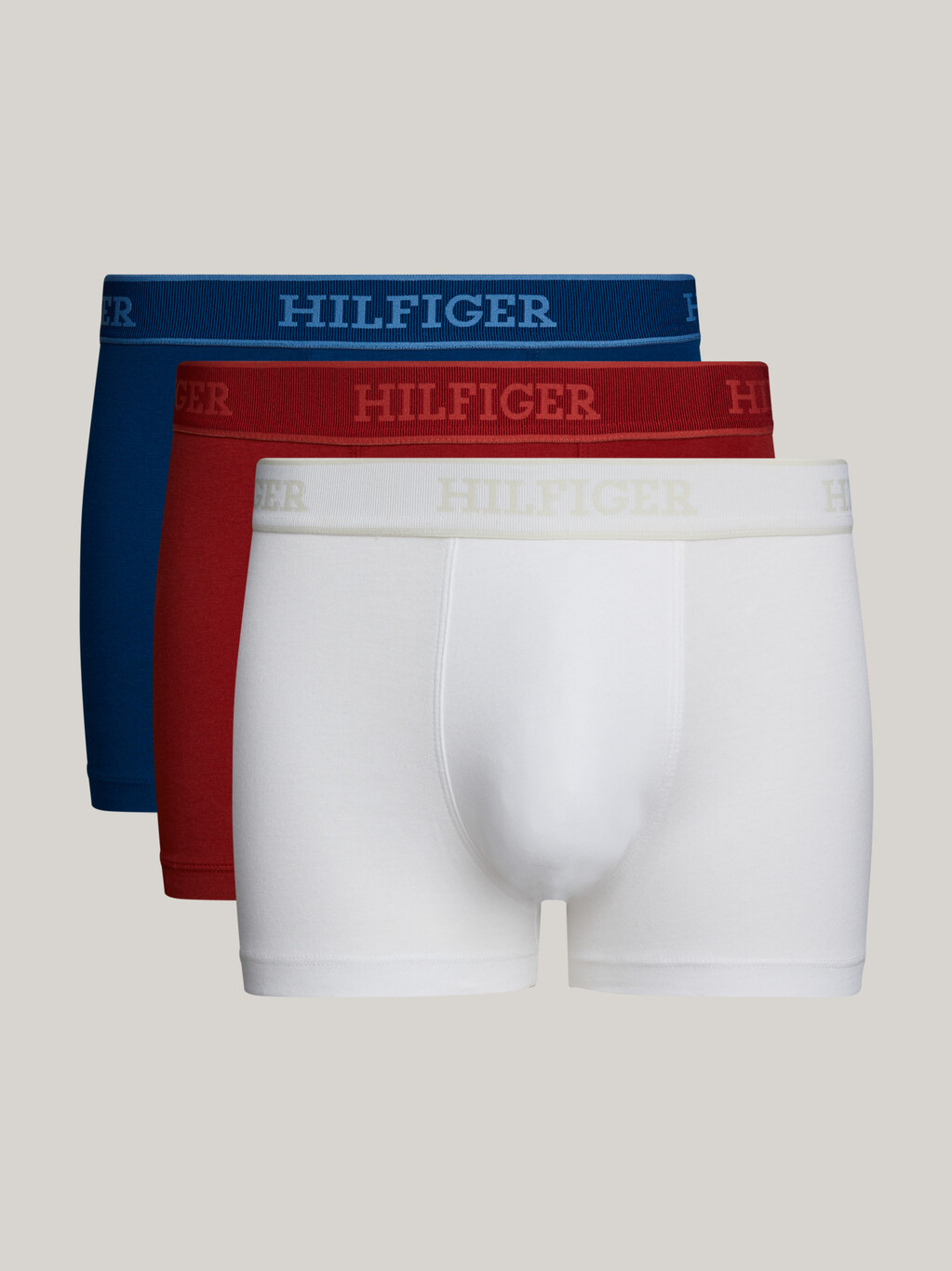 3-Pack Hilfiger Monotype Repeat Logo Trunks, Dark Magma/White/Deep Indigo, hi-res