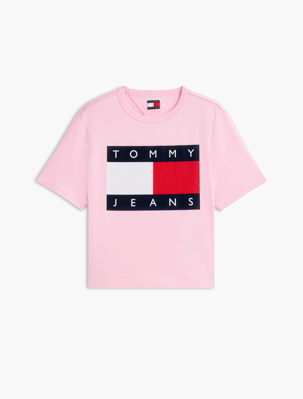 Flag Badge Boxy Jersey T-Shirt, Pink Sugar, hi-res