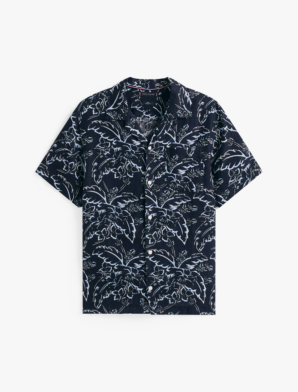 Botanical Print Linen Shirt, Desert Sky / Allover, hi-res