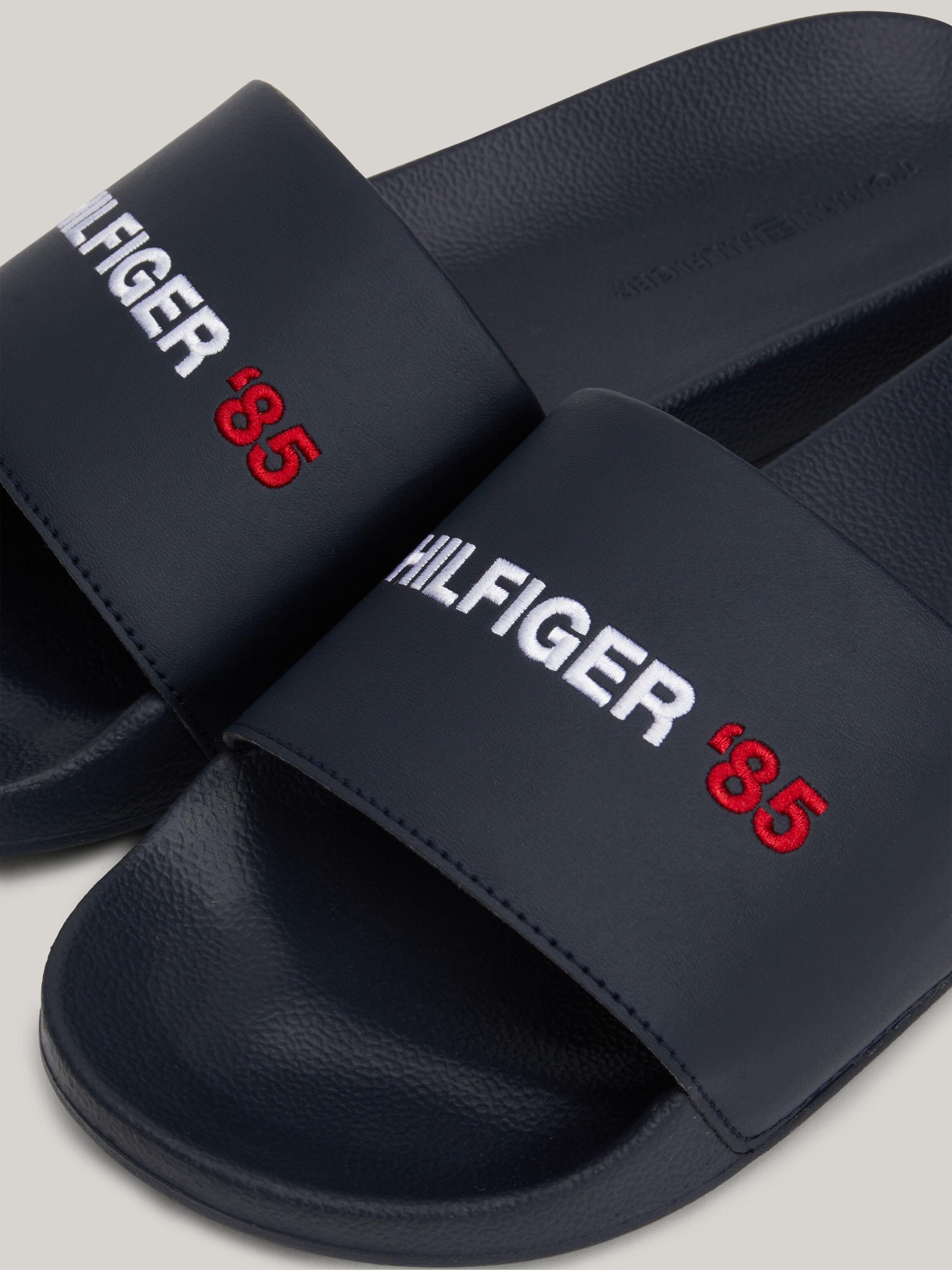 Mens Tommy Hilfiger Blue Hilfiger Leather Beach Sandals