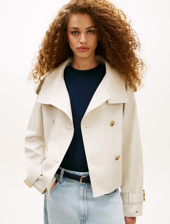 Water Repellent Short Trench Jacket