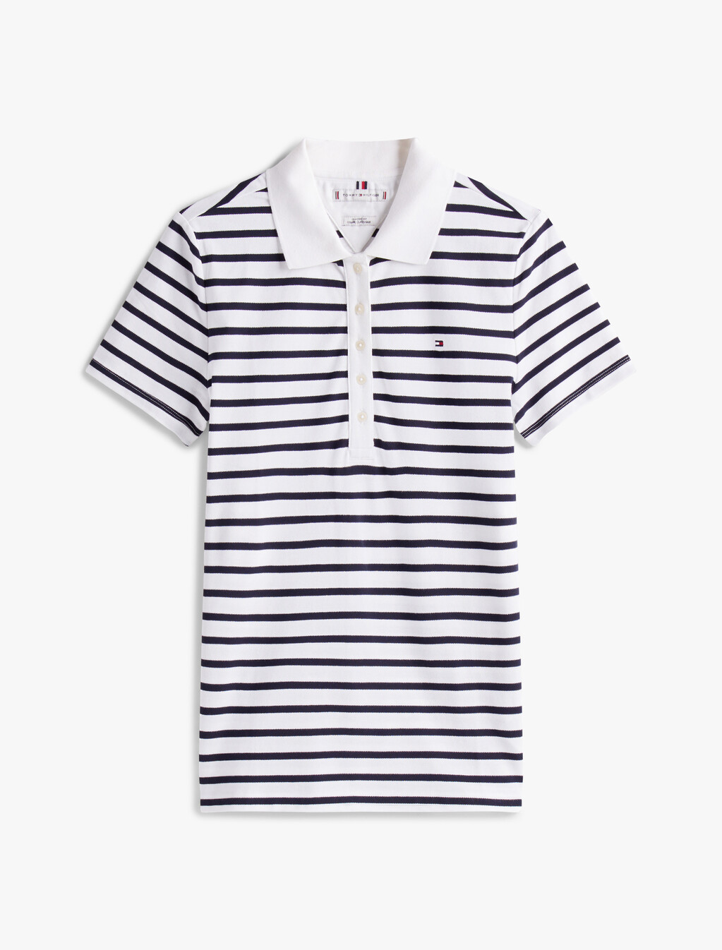 Stripe Short Sleeve Slim Polo, Th Optic White Multi, hi-res