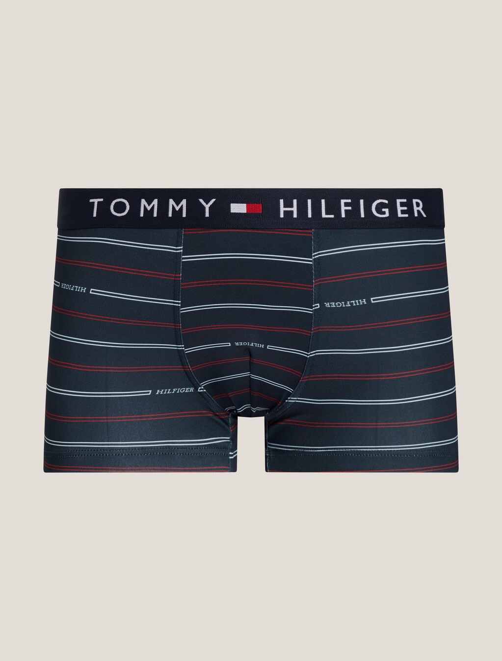Th Original Print Logo Waistband Trunks, Monotype Logo Stripe Desert Sky, hi-res