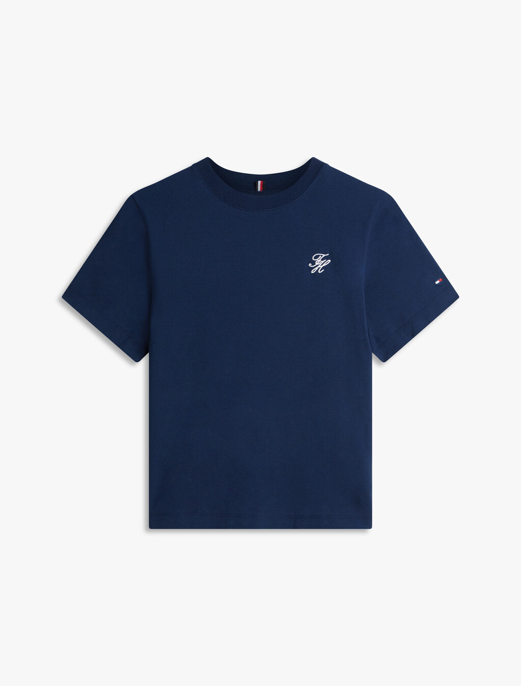 Logo Embroidery Jersey Crew Neck T-Shirt, Dark Night Navy, hi-res