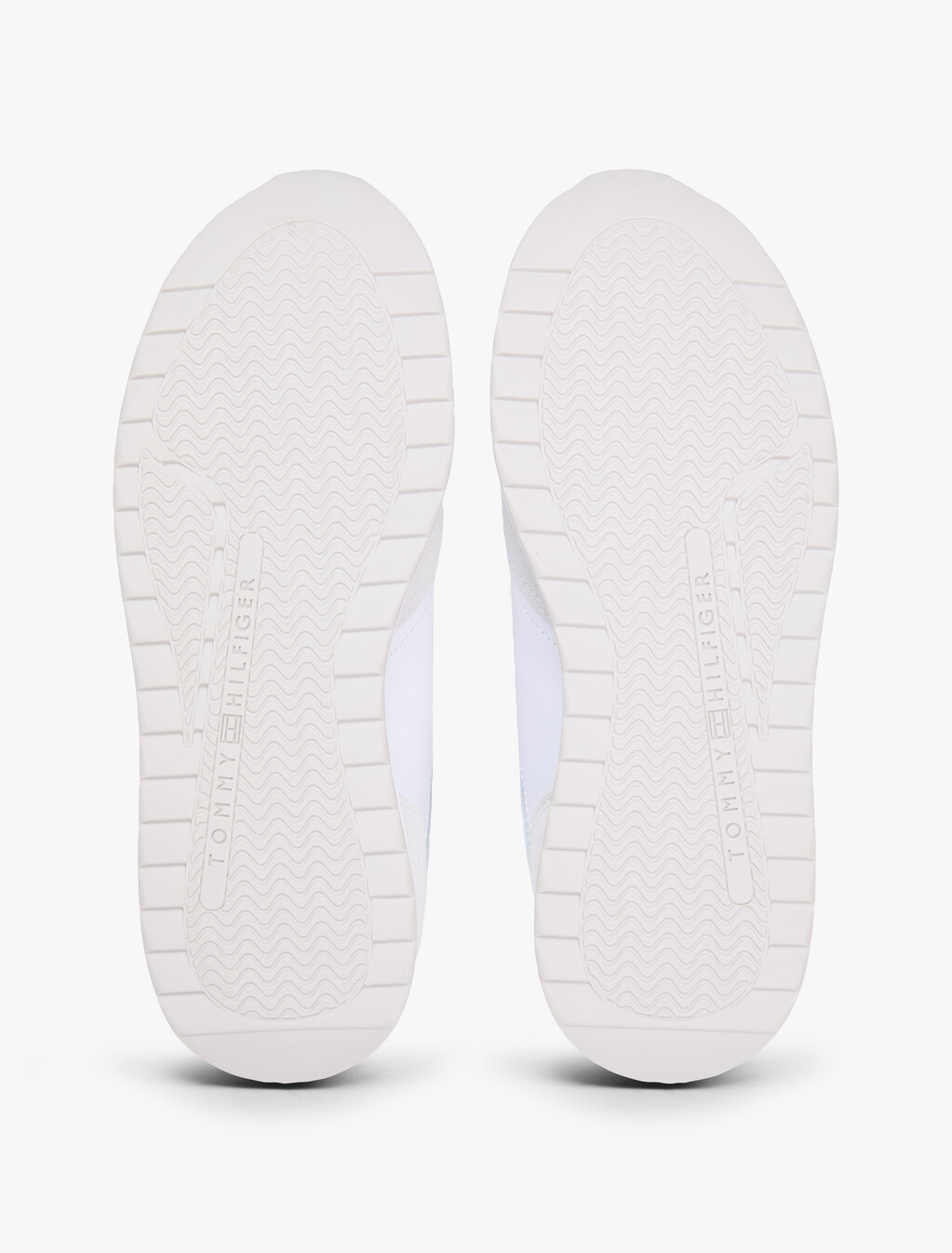 Embossed TH Monogram Leather Trainers, White, hi-res