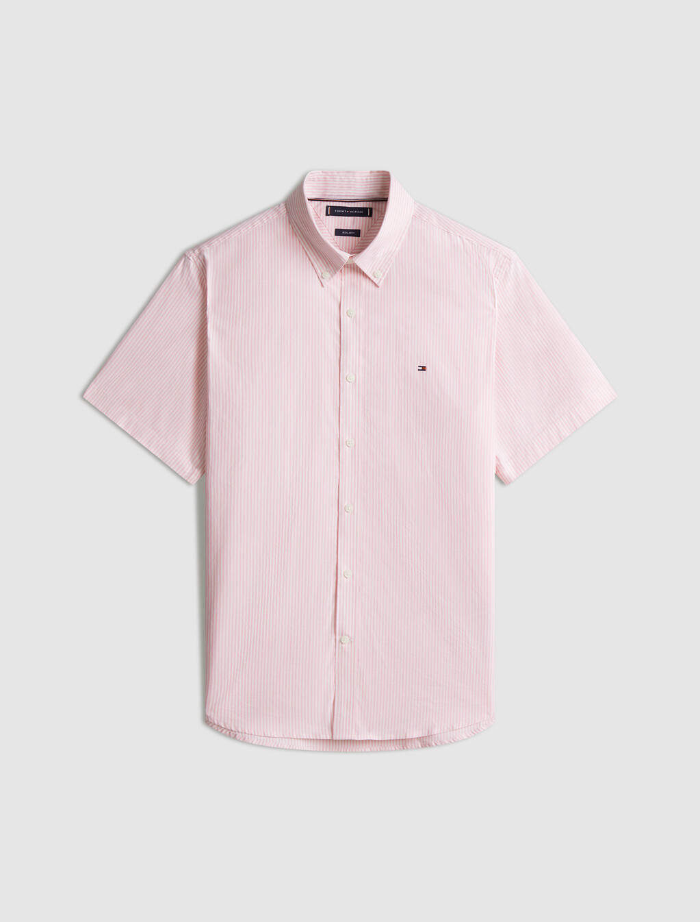 Oxford Stripe Short Sleeve Shirt, Rose Petal / Stripes, hi-res