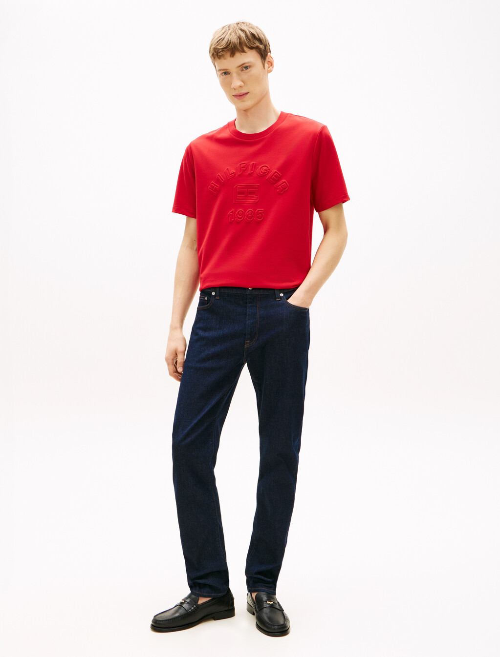 Icon Pique Double Knit Graphic T-Shirt, Medium Red, hi-res