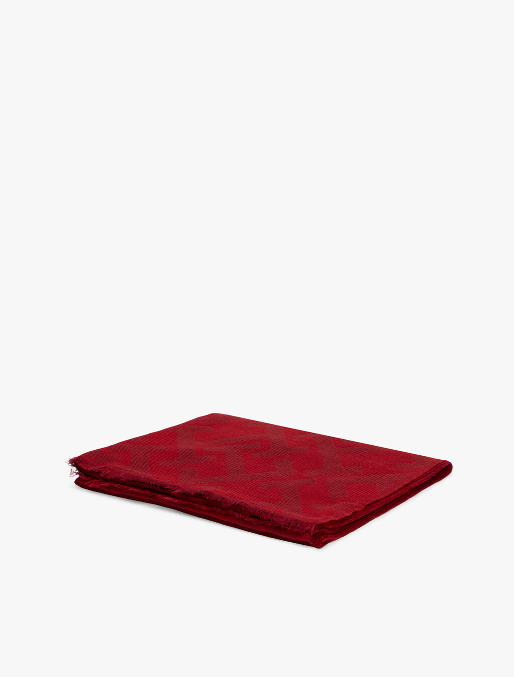 TH Monogram Jacquard Scarf With Wool, Primary Red/ Fire Red, hi-res