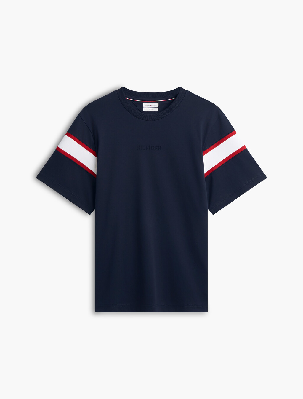 Interlock Knit Crew Neck T-Shirt, Navy Blue, hi-res