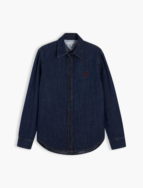 Relaxed Fit Logo Embroidery Denim Shirt