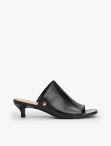 Leather Kitten Heels, Black, hi-res